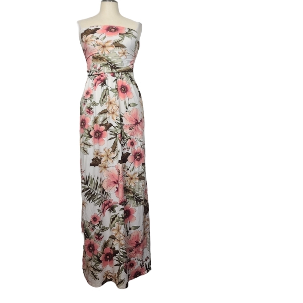 Vibe Sportswear Strapless Floral Dress S